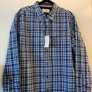 Flag and Anthem Blue Poplin Mens Shirt XL
